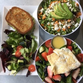 Gluten-free salads and grilled cheese from The Granola Bar